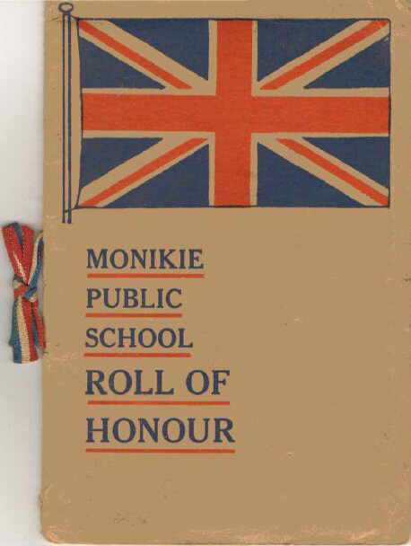 Monikie Public School WWI Roll Of Hounour